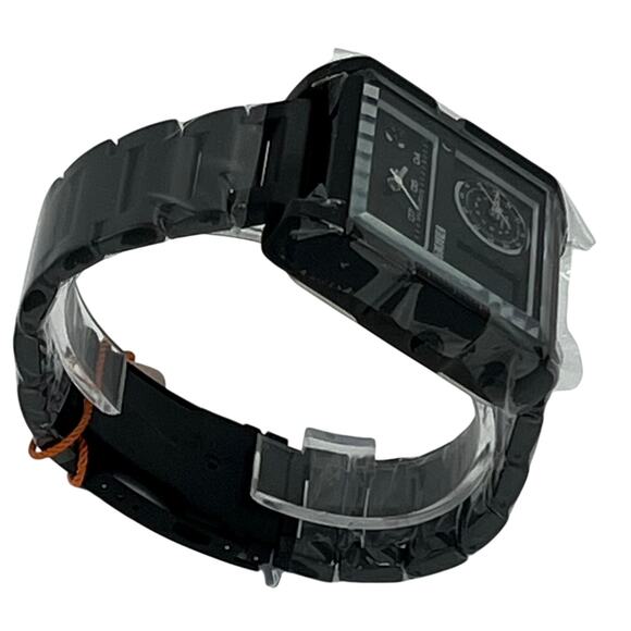 SKMEI 1584 Luxury Digital Movement Watch for Men w/ Three Dials, Black Steel - Picture 4 of 6